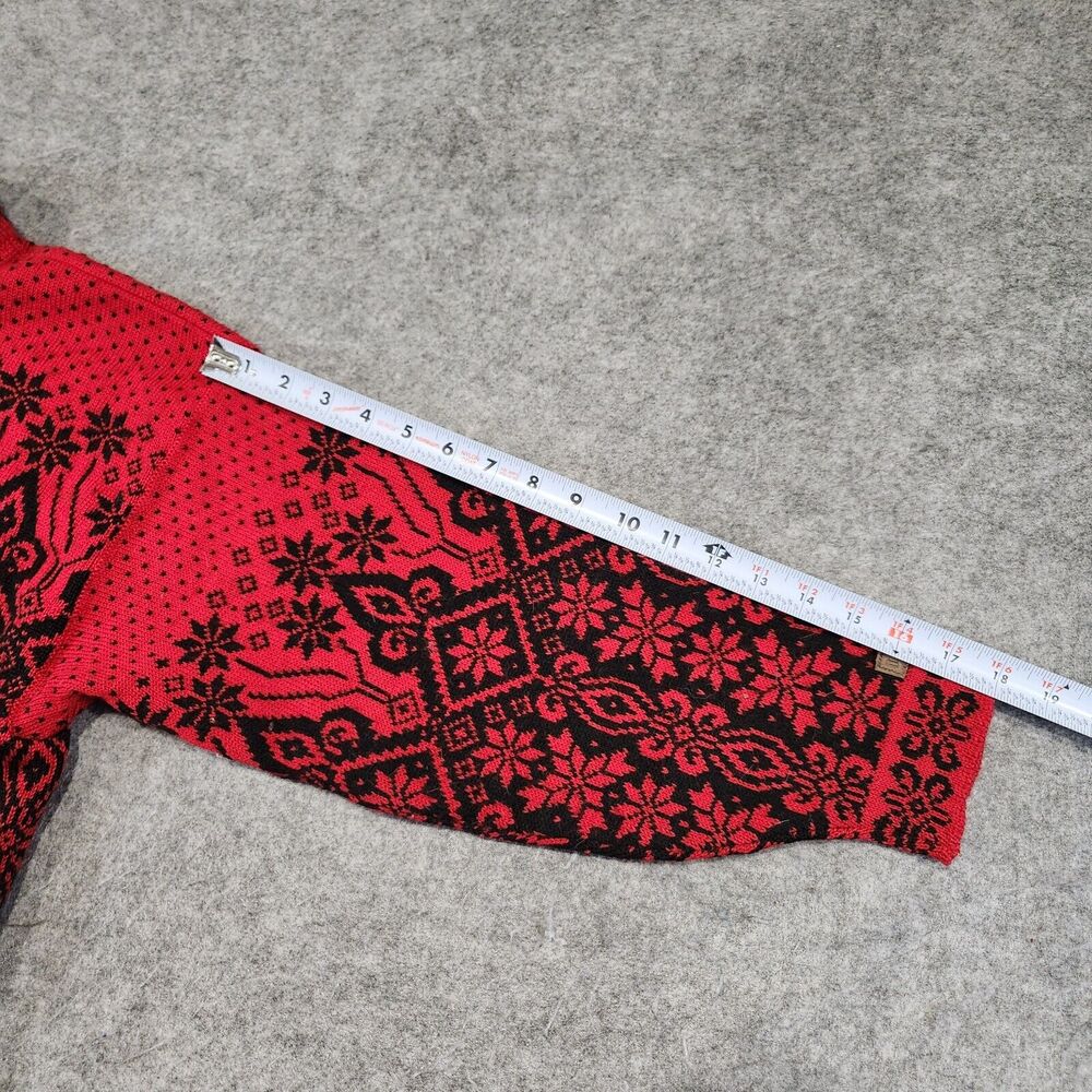 Dale Of Norway Womens M Medium Pure‎ Wool Nordic Red Knit Cardigan Sweater - Picture 10 of 13